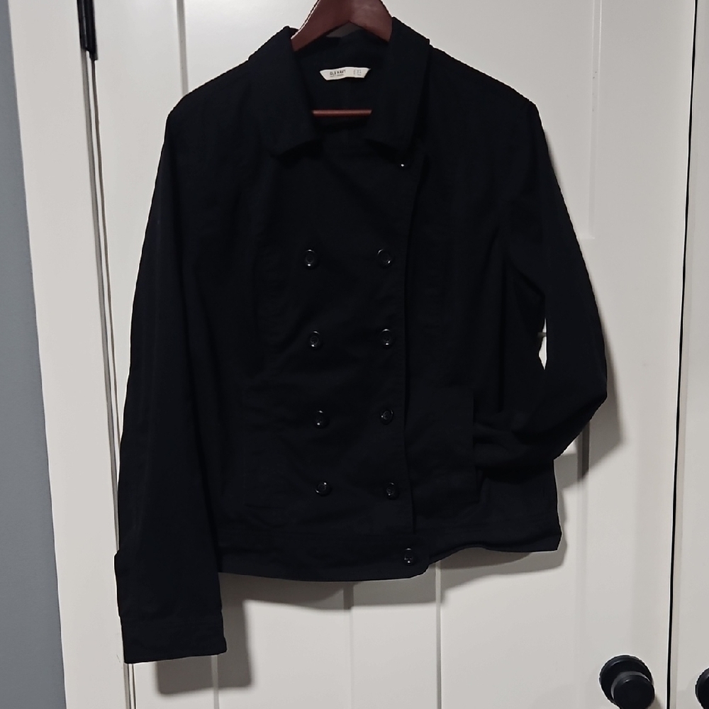 Old Navy Black Double Breasted Jacket XL Tall